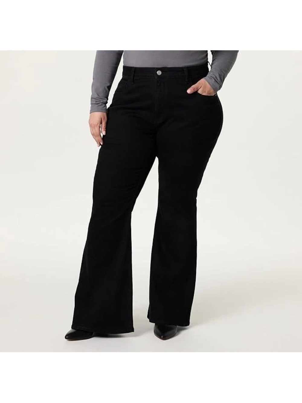 High-Rise Black Flare Jeans for Women